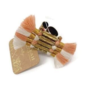 Anthropologie Shiraleah Keira Fringe Ring Blush Bohemian NWT